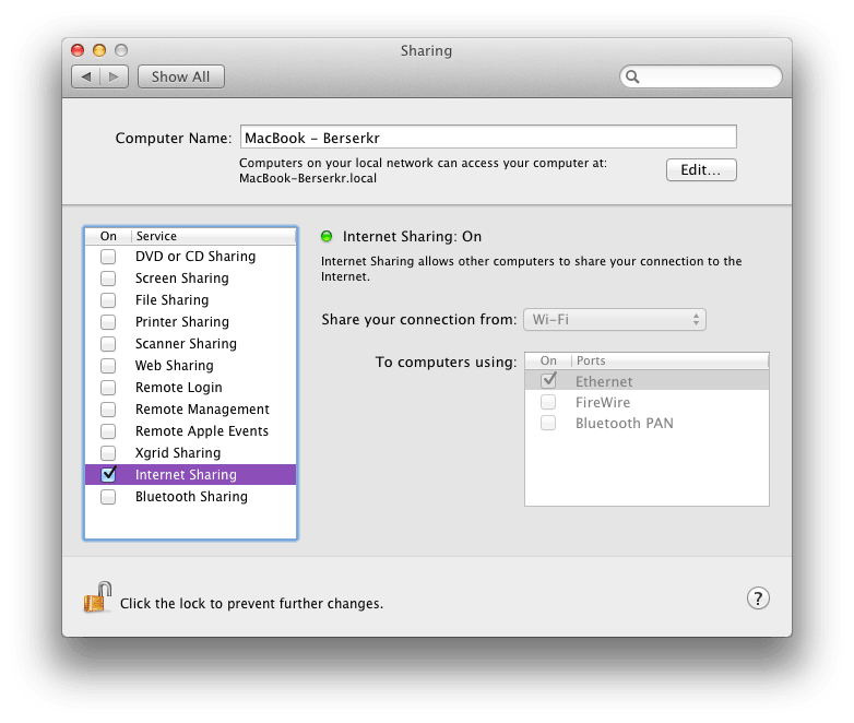 connect raspberry pi to mac ethernet