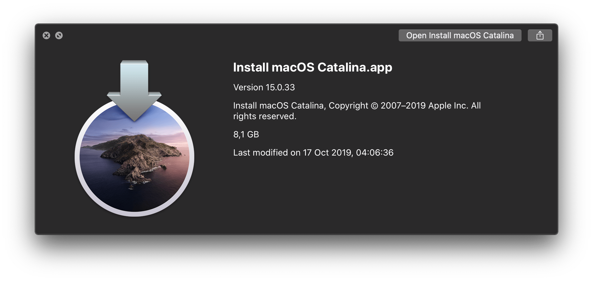 Make bootable installer catalina