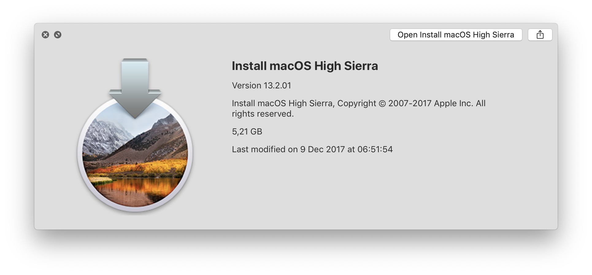 high sierra installer