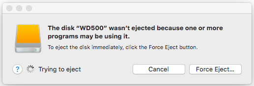 my passport for mac cannot eject